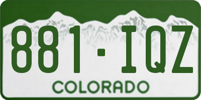 CO license plate 881IQZ