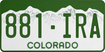 CO license plate 881IRA
