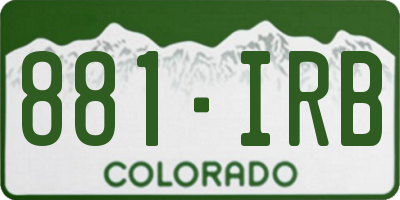 CO license plate 881IRB