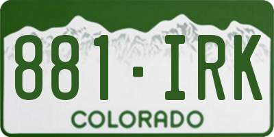 CO license plate 881IRK