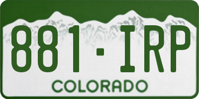 CO license plate 881IRP