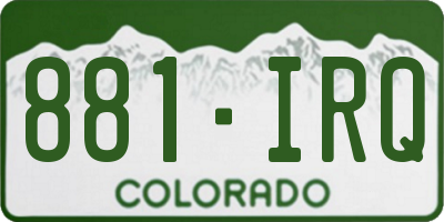 CO license plate 881IRQ
