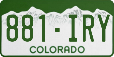 CO license plate 881IRY