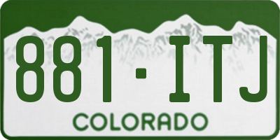 CO license plate 881ITJ