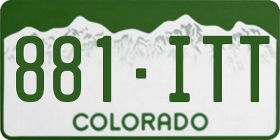CO license plate 881ITT