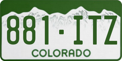 CO license plate 881ITZ