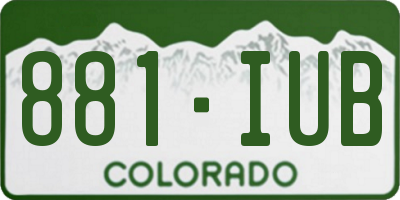 CO license plate 881IUB