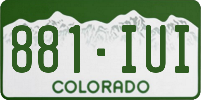 CO license plate 881IUI