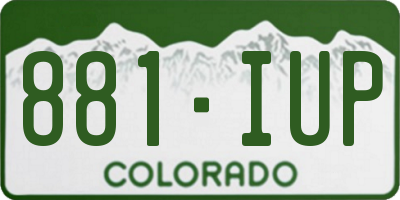 CO license plate 881IUP