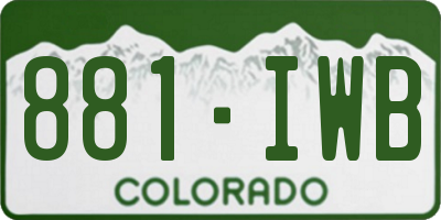 CO license plate 881IWB
