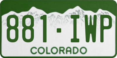 CO license plate 881IWP