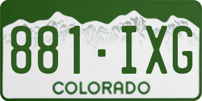 CO license plate 881IXG