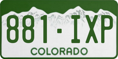 CO license plate 881IXP