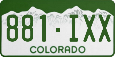 CO license plate 881IXX