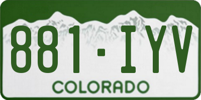 CO license plate 881IYV