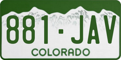 CO license plate 881JAV