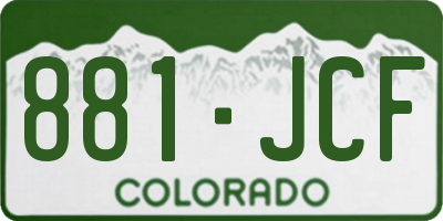 CO license plate 881JCF