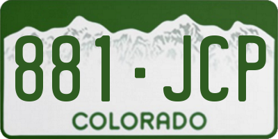 CO license plate 881JCP