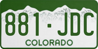 CO license plate 881JDC
