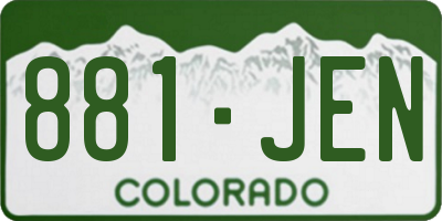 CO license plate 881JEN