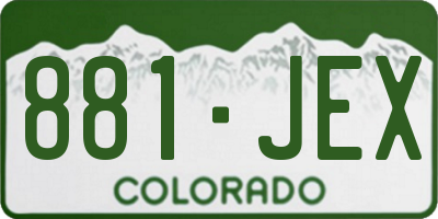 CO license plate 881JEX