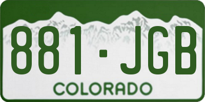 CO license plate 881JGB