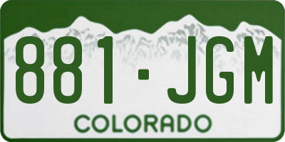 CO license plate 881JGM
