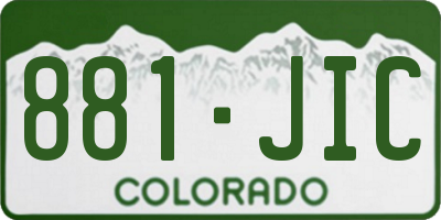 CO license plate 881JIC