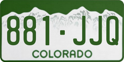 CO license plate 881JJQ