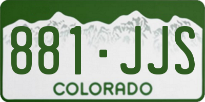 CO license plate 881JJS
