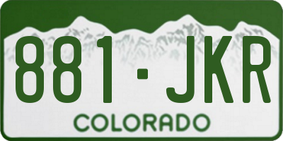 CO license plate 881JKR