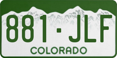 CO license plate 881JLF