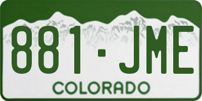 CO license plate 881JME
