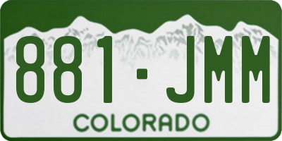 CO license plate 881JMM