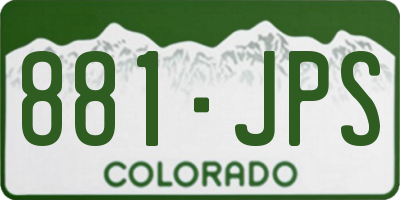 CO license plate 881JPS