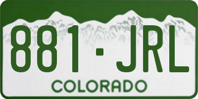 CO license plate 881JRL