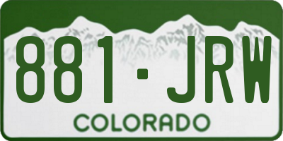 CO license plate 881JRW