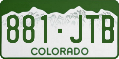 CO license plate 881JTB