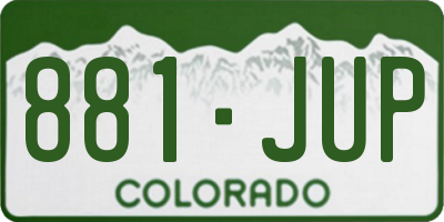 CO license plate 881JUP