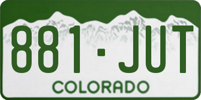 CO license plate 881JUT