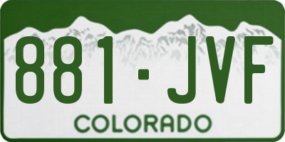 CO license plate 881JVF