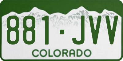 CO license plate 881JVV