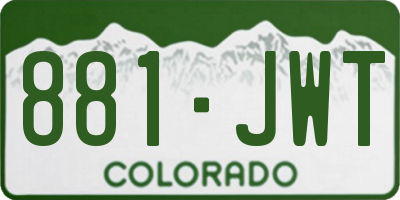 CO license plate 881JWT