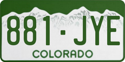 CO license plate 881JYE