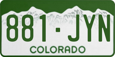 CO license plate 881JYN