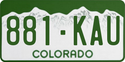 CO license plate 881KAU