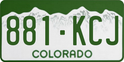 CO license plate 881KCJ