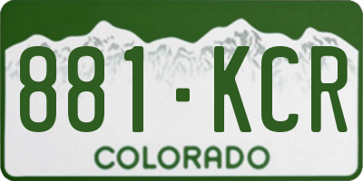 CO license plate 881KCR
