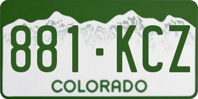 CO license plate 881KCZ