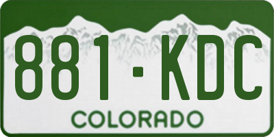 CO license plate 881KDC